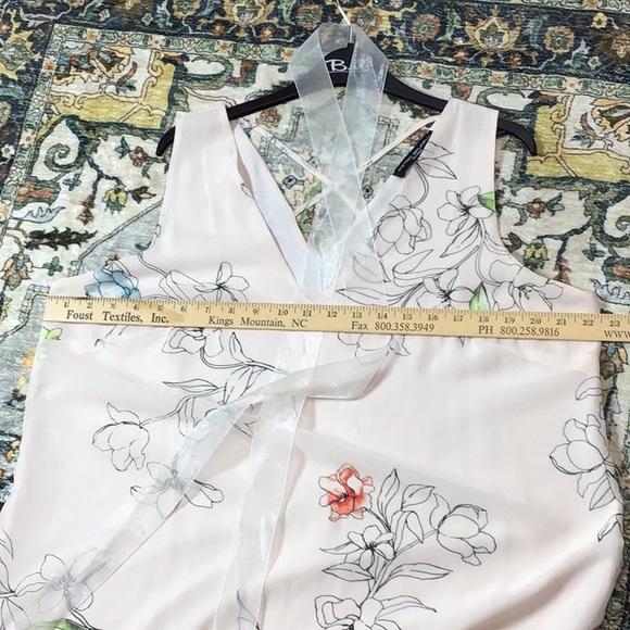 🇮🇹 PIETRO BRUNELLI Maternity Blush Floral Chiffon and Crepe Georgette Lined Gown - Picture 7 of 11